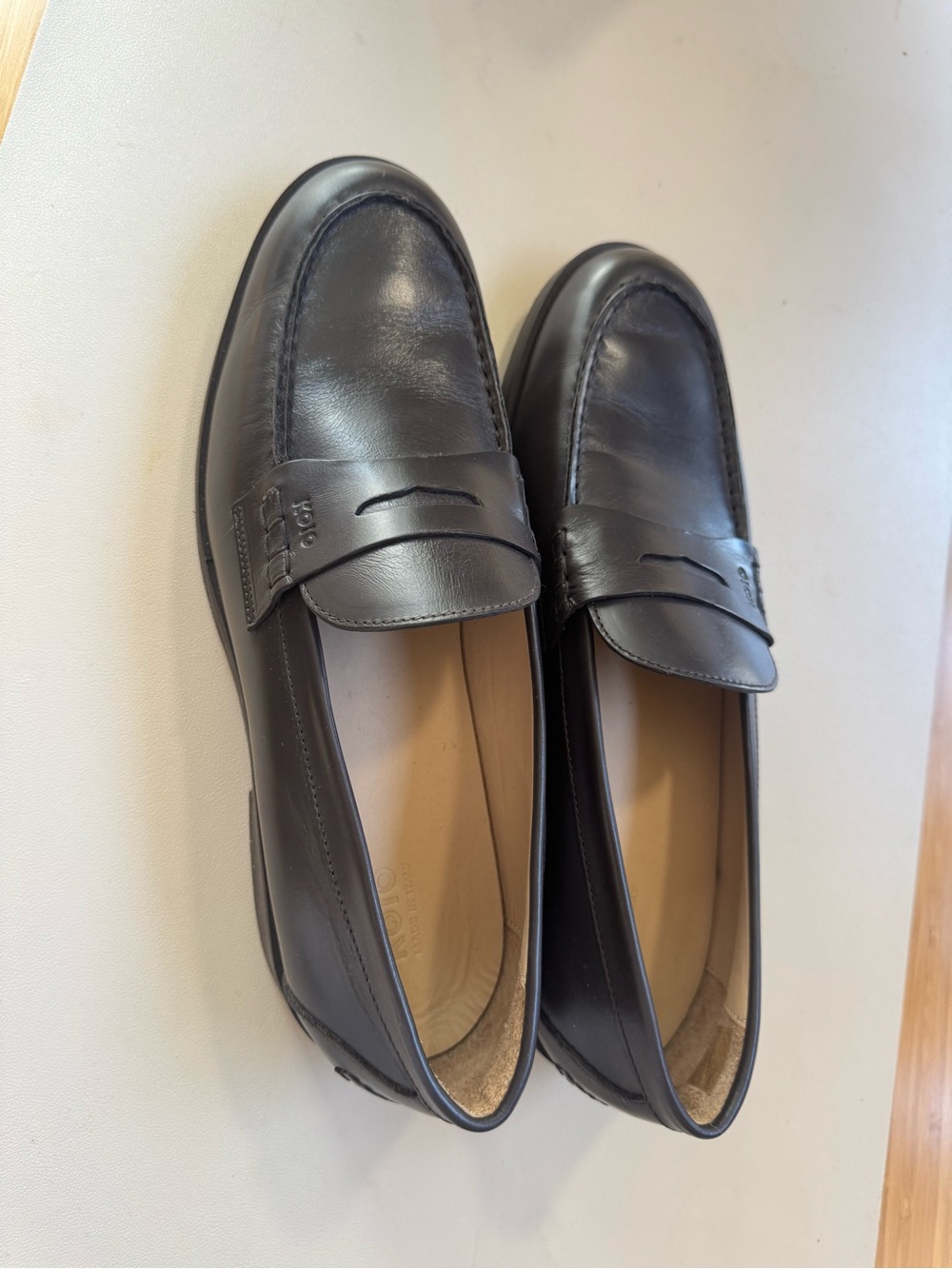KOIO Brown Leather Penny Loafers